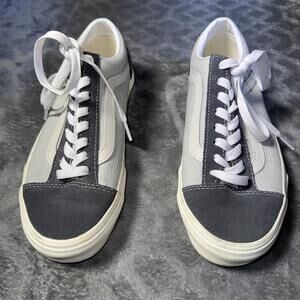 Vans Unisex Old School Classic Hairy Suede Size Mens 7 Grey With Black Suede